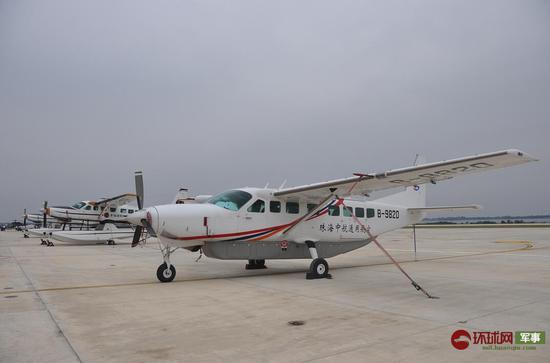 2018年10月20日，几架通航飞机停在湖北荆门漳河机场。 杨铁虎 摄